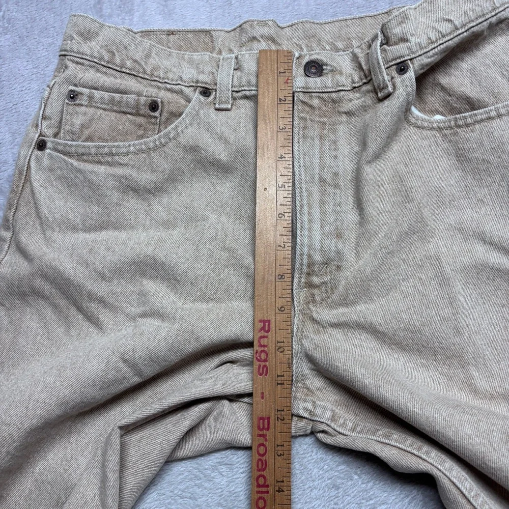 Levi's 550 Vintage 90s USA Made Tan Khaki Denim Jeans Mens 34x34 Relaxed Taper